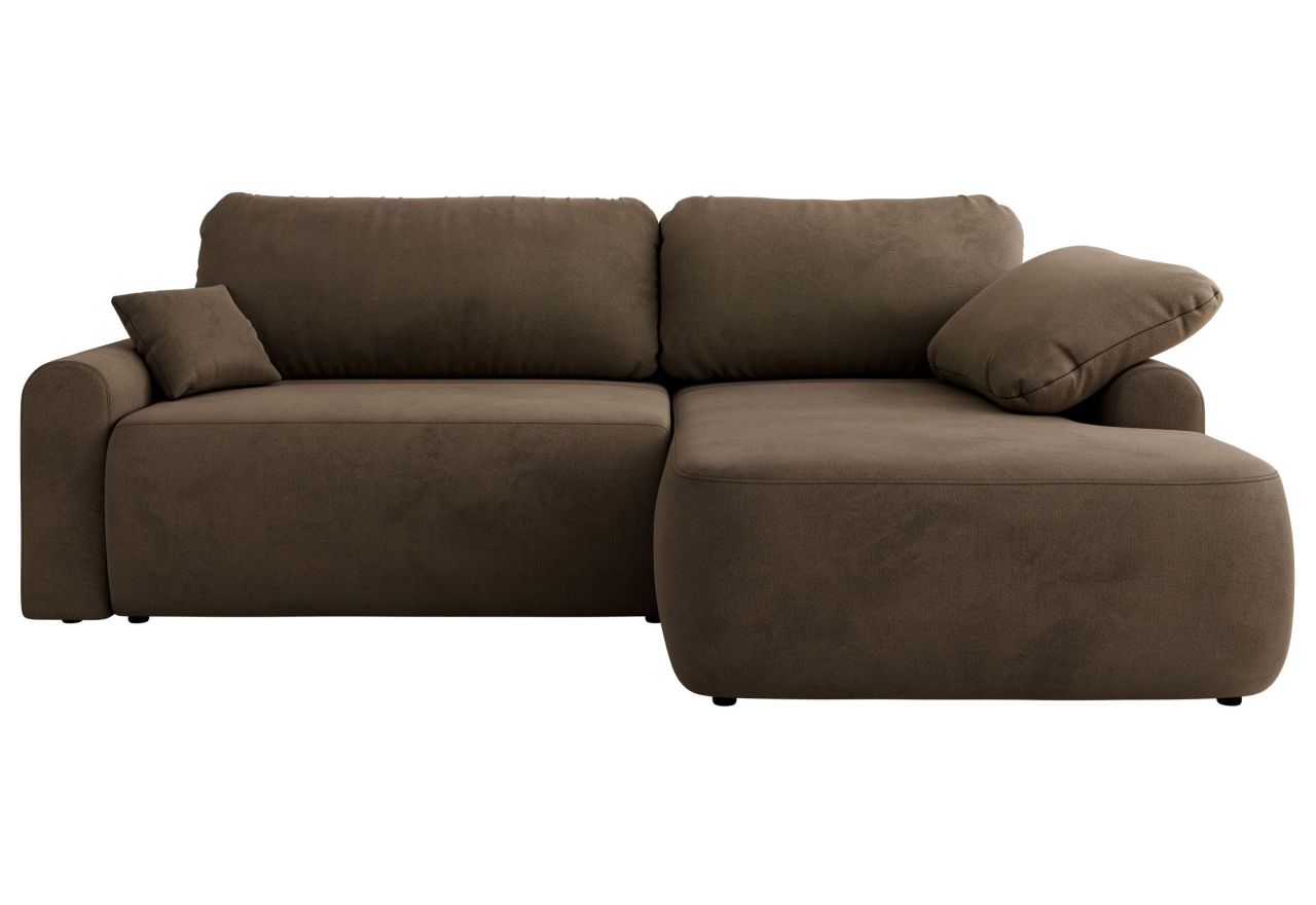 Narożnik CUBO L - strona prawa - brązowy, welwet