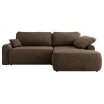 Narożnik CUBO L - strona prawa - brązowy, welwet