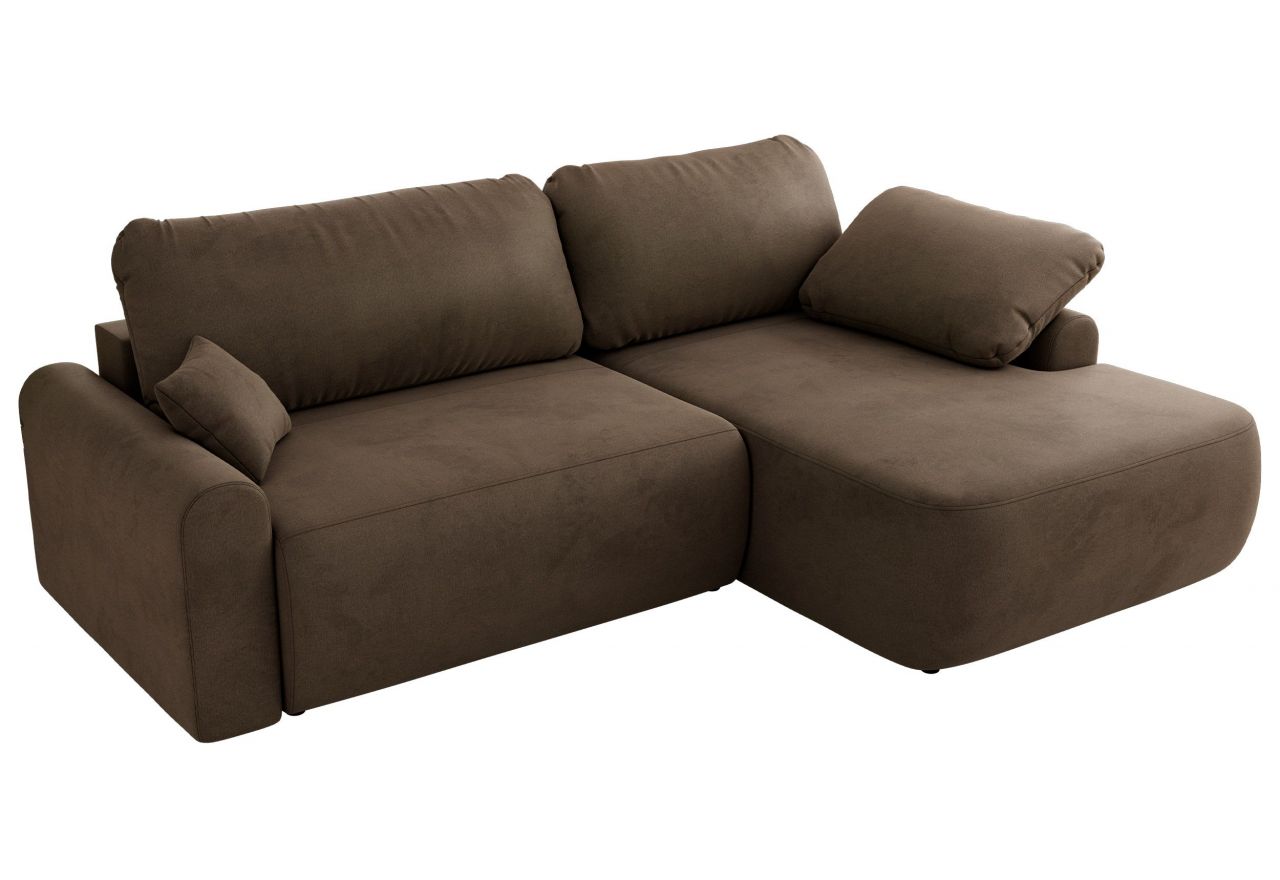 Narożnik CUBO L - strona prawa - brązowy, welwet