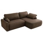 Narożnik CUBO L - strona prawa - brązowy, welwet