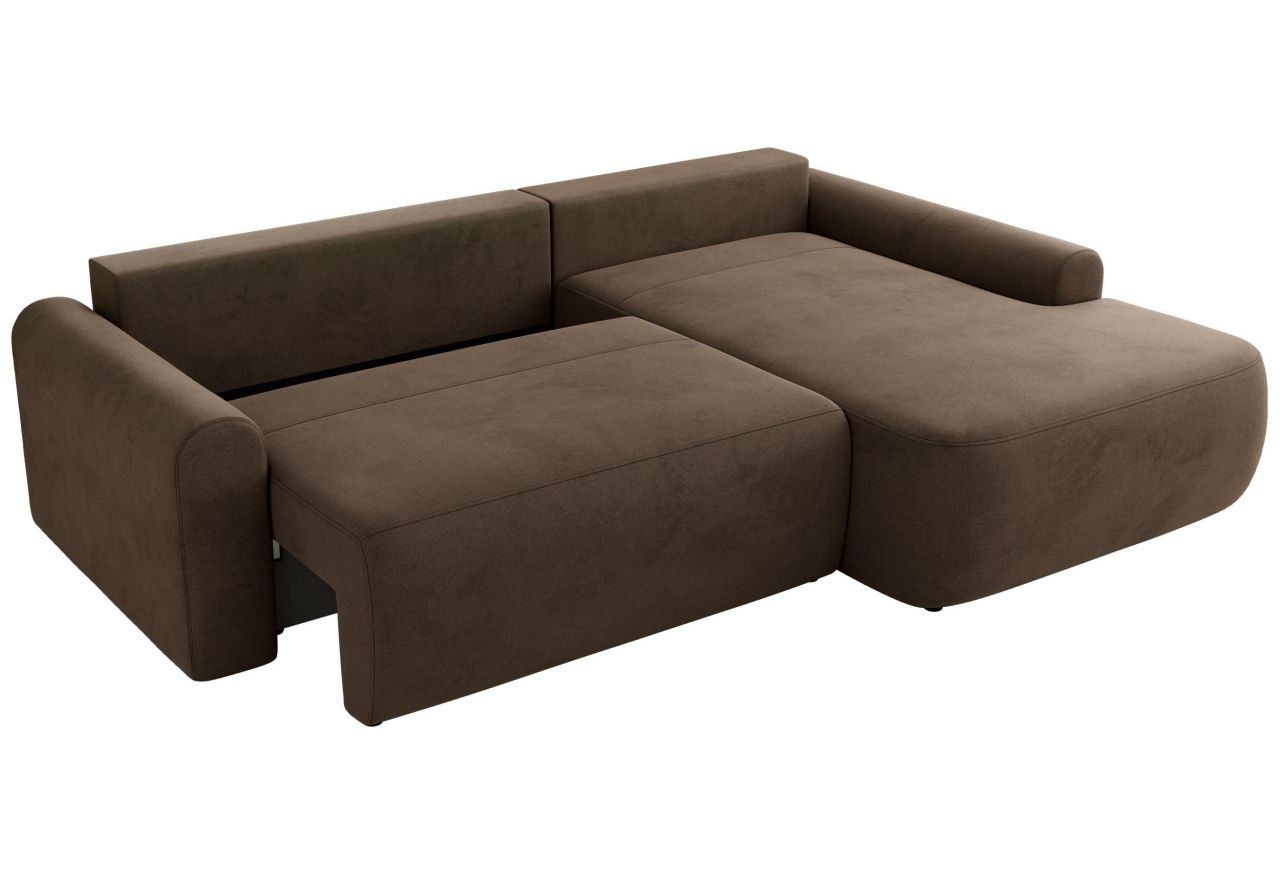 Narożnik CUBO L - strona prawa - brązowy, welwet