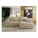 Narożnik CUBO L - strona prawa - beżowy, welwet