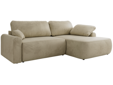 Narożnik CUBO L - strona prawa - beżowy, welwet