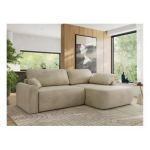 Narożnik CUBO L - strona prawa - beżowy, welwet