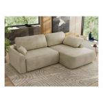 Narożnik CUBO L - strona prawa - beżowy, welwet