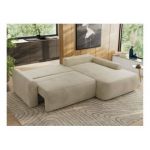 Narożnik CUBO L - strona prawa - beżowy, welwet