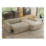 Narożnik CUBO L - strona prawa - beżowy, welwet