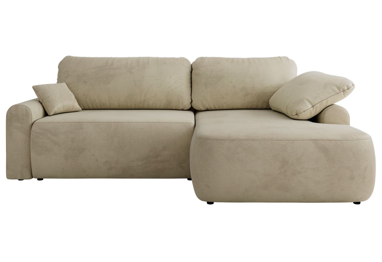 Narożnik CUBO L - strona prawa - beżowy, welwet