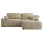 Narożnik CUBO L - strona prawa - beżowy, welwet