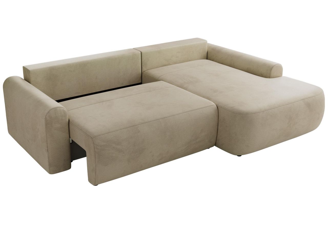 Narożnik CUBO L - strona prawa - beżowy, welwet