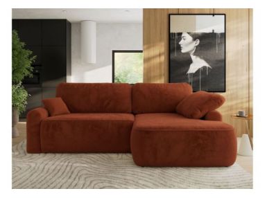 Narożnik CUBO L - strona prawa - pomarańczowy, plusz