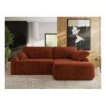 Narożnik CUBO L - strona prawa - pomarańczowy, plusz