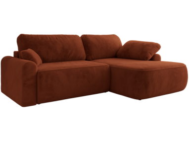 Narożnik CUBO L - strona prawa - pomarańczowy, plusz