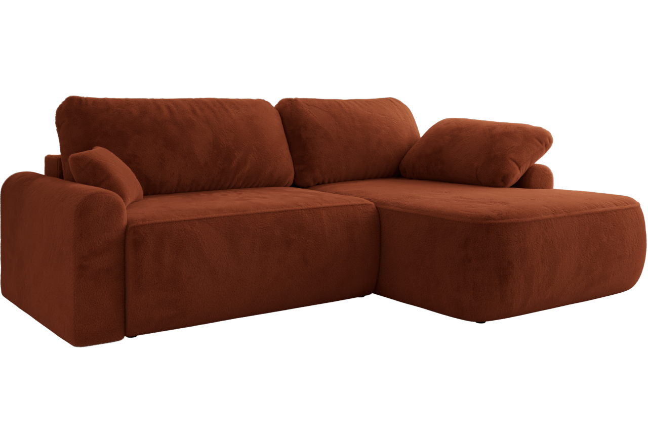 Narożnik CUBO L - strona prawa - pomarańczowy, plusz