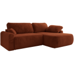 Narożnik CUBO L - strona prawa - pomarańczowy, plusz