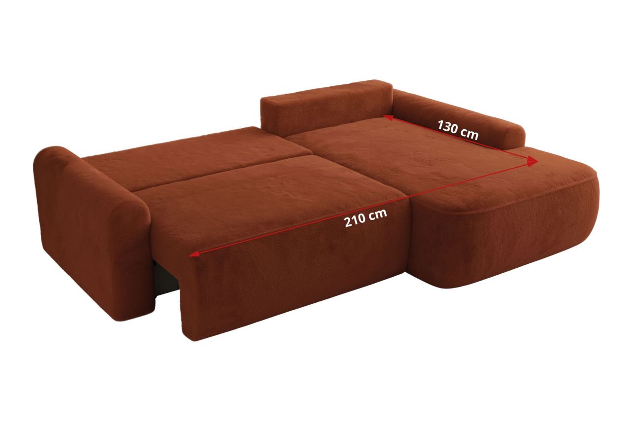 Narożnik CUBO L - strona prawa - pomarańczowy, plusz