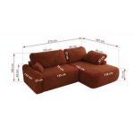 Narożnik CUBO L - strona prawa - pomarańczowy, plusz