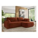 Narożnik CUBO L - strona prawa - pomarańczowy, plusz