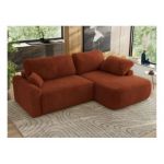 Narożnik CUBO L - strona prawa - pomarańczowy, plusz