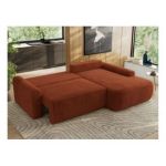 Narożnik CUBO L - strona prawa - pomarańczowy, plusz