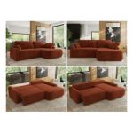 Narożnik CUBO L - strona prawa - pomarańczowy, plusz