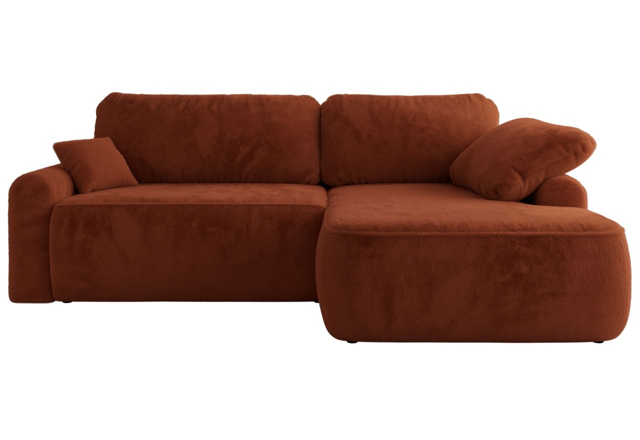 Narożnik CUBO L - strona prawa - pomarańczowy, plusz