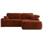 Narożnik CUBO L - strona prawa - pomarańczowy, plusz