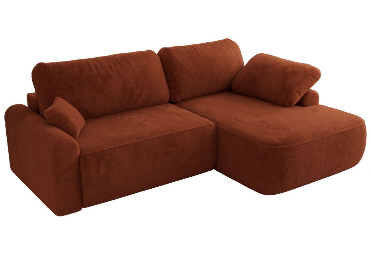 Narożnik CUBO L - strona prawa - pomarańczowy, plusz