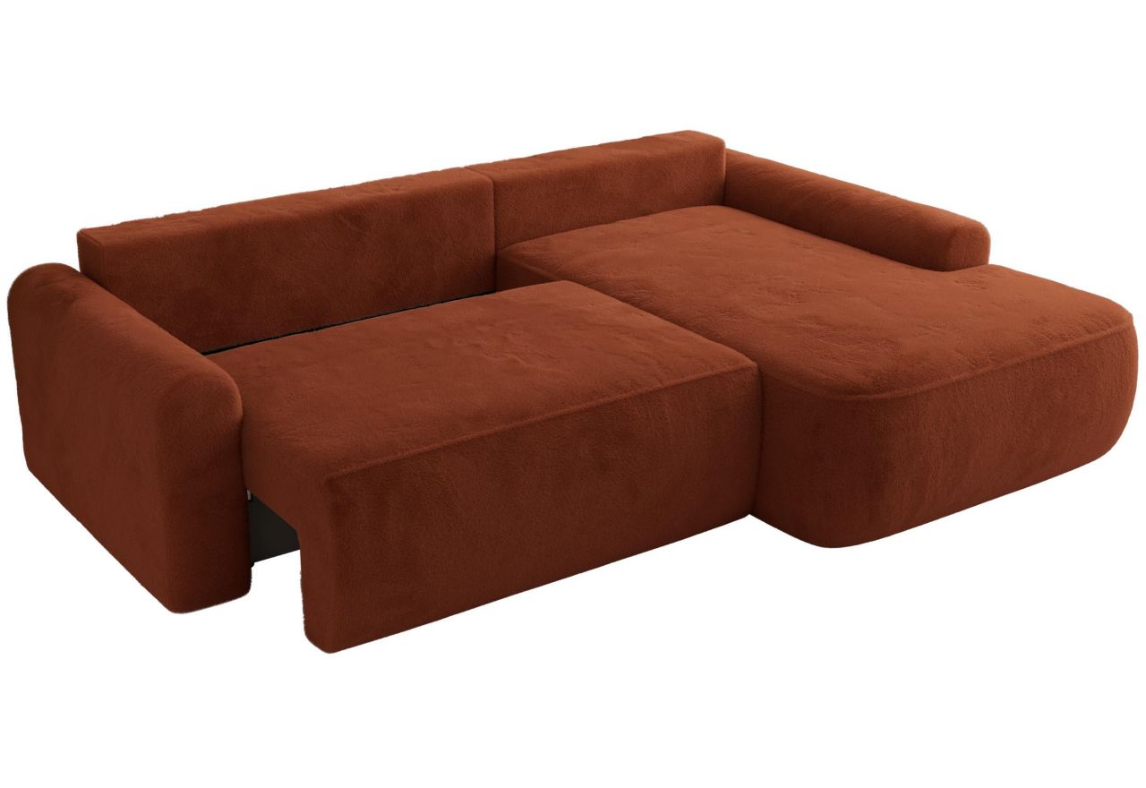 Narożnik CUBO L - strona prawa - pomarańczowy, plusz