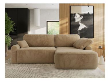 Narożnik CUBO L - strona prawa - beżowy, plusz