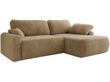 Narożnik CUBO L - strona prawa - beżowy, plusz