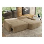 Narożnik CUBO L - strona prawa - beżowy, plusz