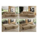 Narożnik CUBO L - strona prawa - beżowy, plusz