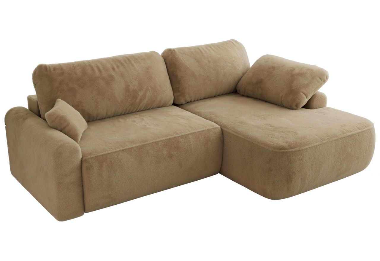 Narożnik CUBO L - strona prawa - beżowy, plusz