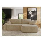 Narożnik CUBO L - strona prawa - kremowy, plusz