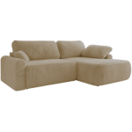 Narożnik CUBO L - strona prawa - kremowy, plusz