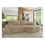 Narożnik CUBO L - strona prawa - kremowy, plusz