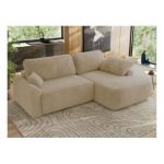 Narożnik CUBO L - strona prawa - kremowy, plusz