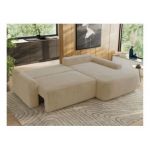 Narożnik CUBO L - strona prawa - kremowy, plusz