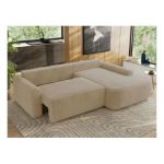 Narożnik CUBO L - strona prawa - kremowy, plusz