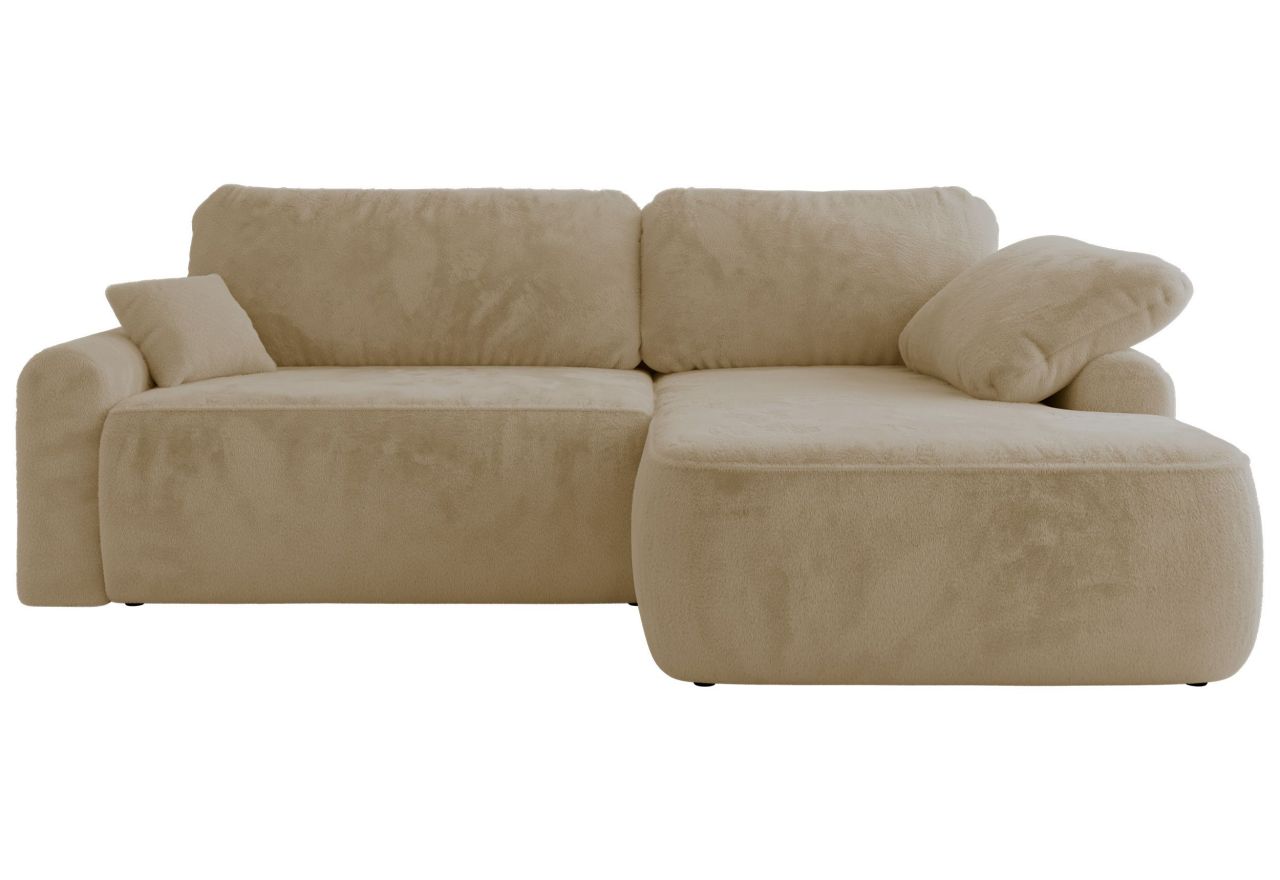 Narożnik CUBO L - strona prawa - kremowy, plusz