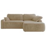 Narożnik CUBO L - strona prawa - kremowy, plusz