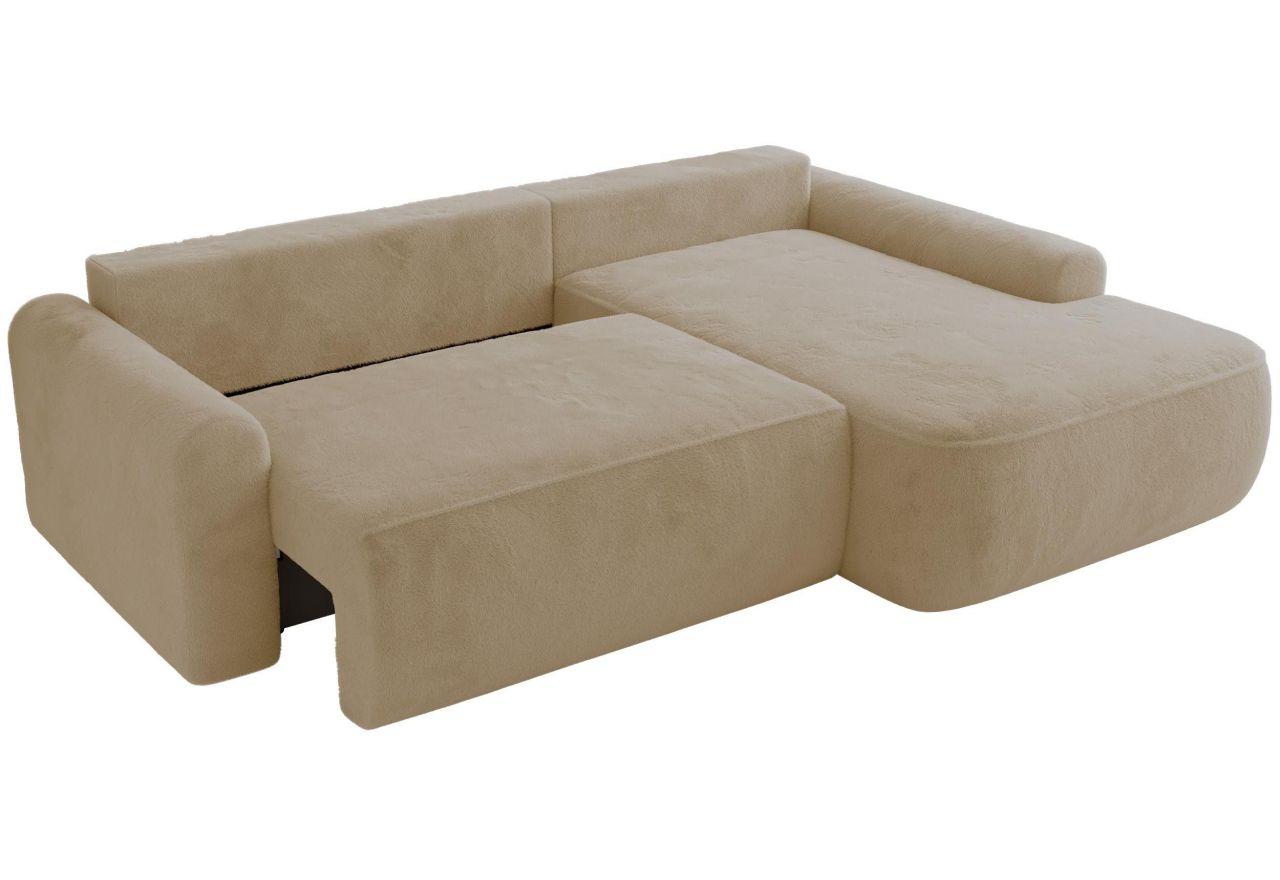 Narożnik CUBO L - strona prawa - kremowy, plusz