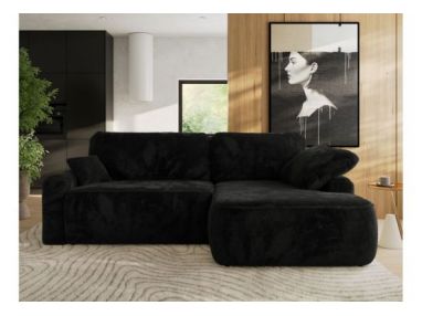 Narożnik CUBO L - strona prawa - czarny, plusz