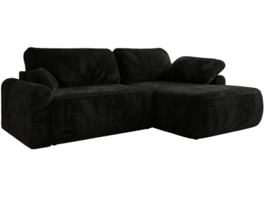 Narożnik CUBO L - strona prawa - czarny, plusz