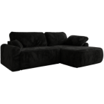 Narożnik CUBO L - strona prawa - czarny, plusz