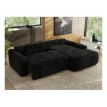 Narożnik CUBO L - strona prawa - czarny, plusz