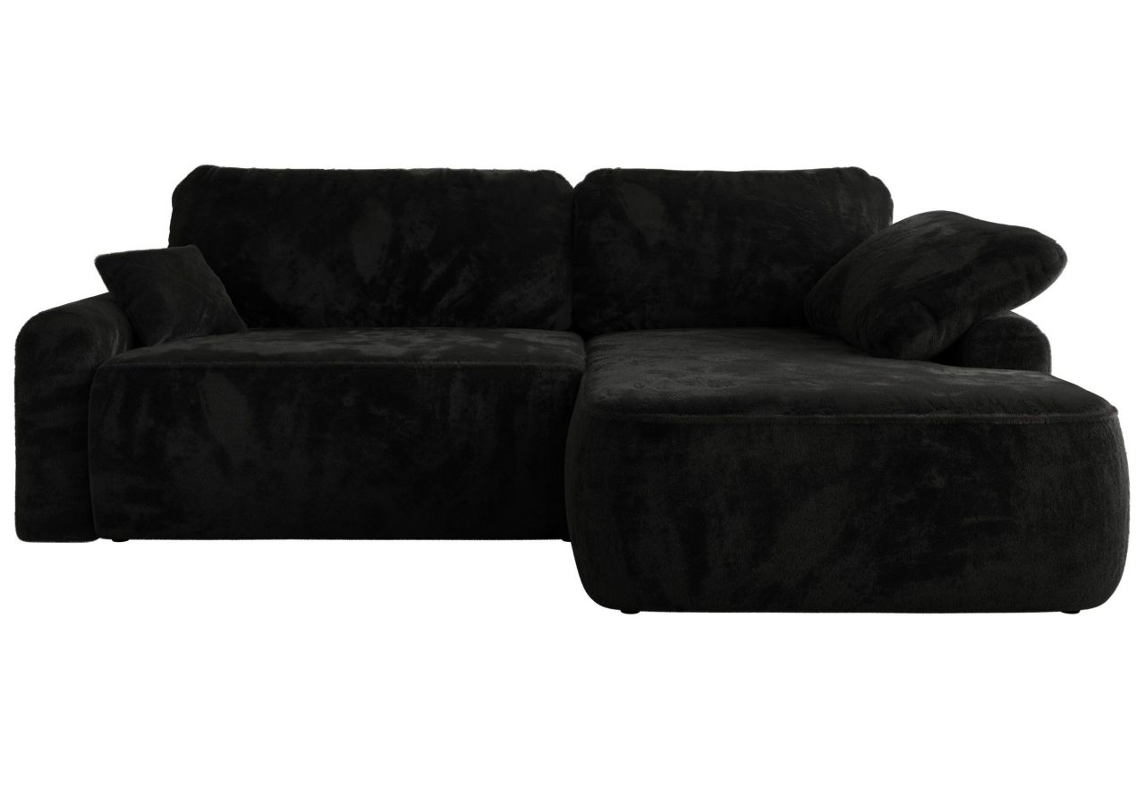 Narożnik CUBO L - strona prawa - czarny, plusz