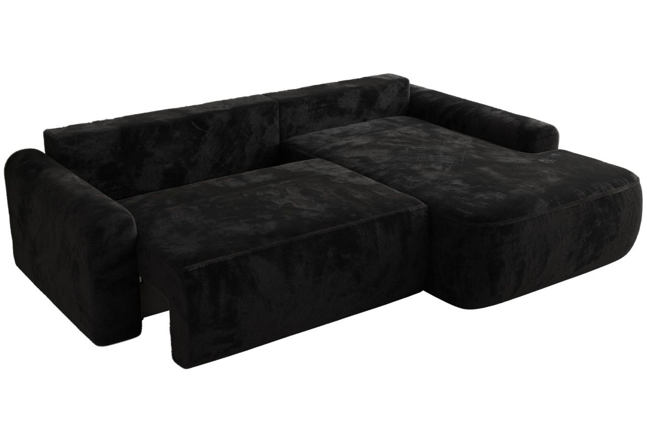 Narożnik CUBO L - strona prawa - czarny, plusz