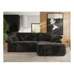 Narożnik CUBO L - strona prawa - ciemnoszary, plusz